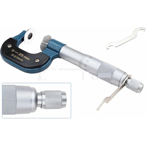 Micromètre Micromètre à disque 0-25 mm/0,01 micromètres extérieurs for longueurs de dents d'engrenage et outil de mesure d'épaisseur de papier(0-25mm) (1/5)