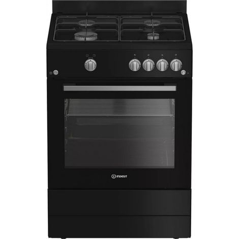 Cuisinière gaz 69l 4 feux noir - Indesit - I6GGKCB (1/5)