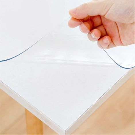 Protège-table transparent en PVC 14 x 24 pouces, résistant à la chaleur et aux rayures, imperméable (1/4)