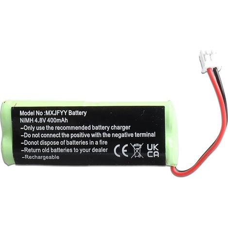 Batterie NiMH 4,8 V 400 mAh pour Collier de Dressage 1500NCP, 175NCP, 200NCP, 202NCP, 410, 600M, 620NCP, émetteur 1900NCP, récepteur 1700, référence BP12RT GPRHC043M016 (1/5)