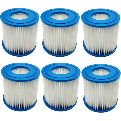 Lot de 6 cartouches filtrantes pour Bestway Type VII et D, compatibles avec cartouche filtrante Intex Type D Hot Spring Spa Piscines (1/5)