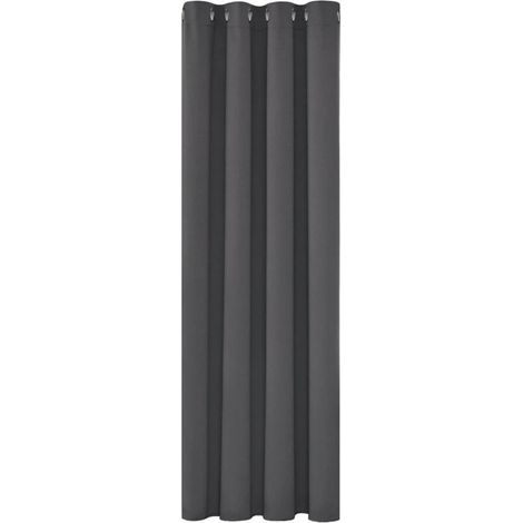 Rideaux Occultants Isolant Thermique Anti Froid, 150200 CM Design Moderne à Oeillets, Gris Foncé, 1Pièces (1/3)