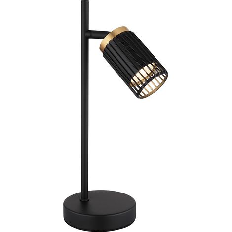 Tischleuchte Tischlampe Leselampe schwarz gold Wohnzimmerlampe beweglich H 35 cm