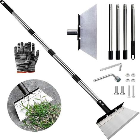 Weed Shovel with Handle 163 cm, Cleaning 32 cm, Garden Scraper for Weeds and Moss, Farm Weeding Tool (1/5)