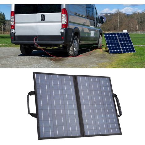 Panneau Solaire Portable 80W Poly cristallin avec Luxmètre, Chargeur USB Double Sortie pour Ordinateur Portable, Support et Poignée (1/5)