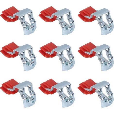Clips De Fixation D'évier - Acier Au Manganèse Et Plastique - Réglables Sans Perçage - Pour Éviers Encastrés Cuisine Salle De Bain Buanderie - Lot De 9 (1/5)