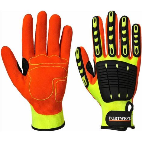 Gants mécaniques une pièce Anti-collision Anti-choc Extraction minière Forage Anti-choc Sauvetage Chimique Gants d'équitation (Jaune) S (1/2)