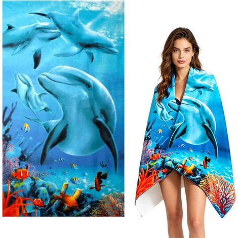 Toalla de playa XL,180 x 100 cm,Secado rápido y superabsorbente,Toalla de natación de microfibra ligera para adultos (1/5)