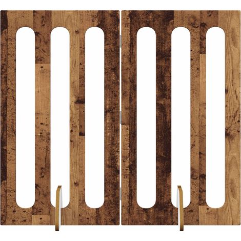 Recinto pieghevole per animali 2 pcs Legno di quercia vidaXL
