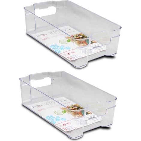 Boîte de rangement - JUANIO - JUANIO - Lot de 2 - Transparent - Poignées double face