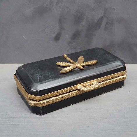 Boîte Libellule Baroque Bois Résine 4x8x19cm (1/2)