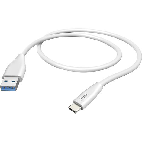 Hama USB-Ladekabel USB 2.0 USB-A Stecker, USB-C® Stecker 1.50 m Weiß 00201596
