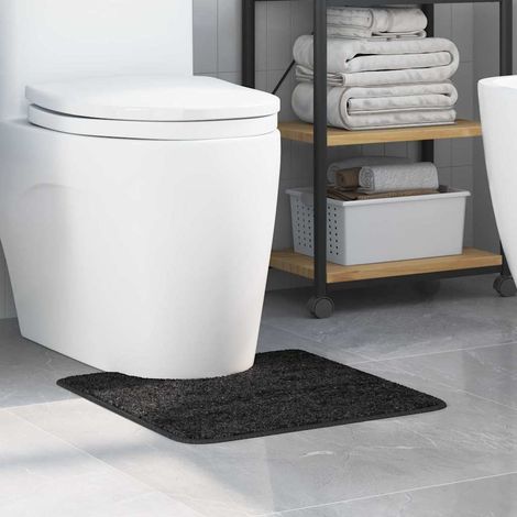 Anti-slip Bath Mat with Toilet Cut Dark Grey 50 x 50 cm PP vidaXL