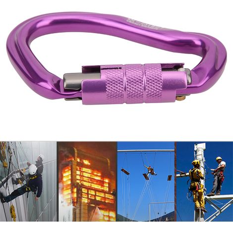 Mousqueton automatique verrouillage asymétrique pour via ferrata et escalade sécurisée (1/4)
