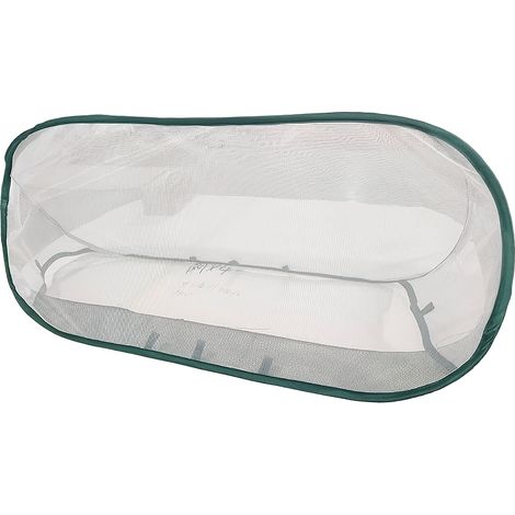 Tente de protection pop-up pour plantes 99x40x40cm, filet anti-insectes et oiseaux, cage à fruits pliable blanche, 1 pièce avec 8 piquets