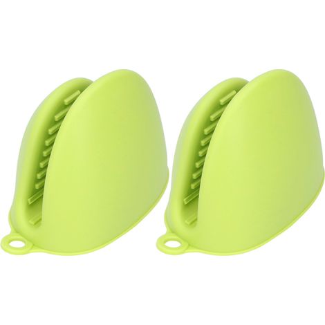 Lot de 2 mini gants de cuisine en silicone antidérapants, anti-brûlures et isolants, épais, pour la cuisine. (1/5)