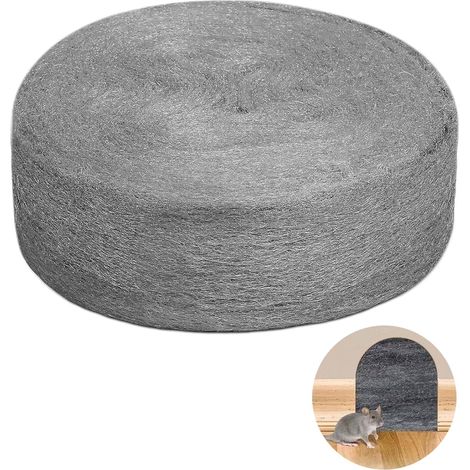 Laine d'Acier 10M, Laine d'Acier Anti Rongeur 0000 pour Grille d'Aération Garage Jardin et pour Nettoyer et Polir, Isoler Efficacement les Rongeurs (1/5)