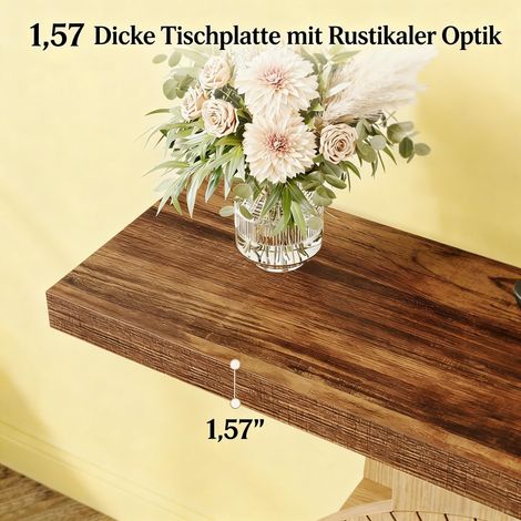 Table basse en bois élégante, console d'entrée, meuble salon, table d'appoint design (1/5)