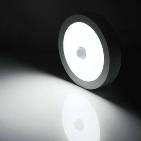 (Lumière blanche 6W) Plafonnier avec détecteur de présence PIR, éclairage LED (1/5)