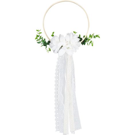 Lightweight Handheld Garland of White Flowers for Wedding, Easy-to-Clean Plastic Accessory for Party, Photo, Ceremony, and Home Decoration (1/5)