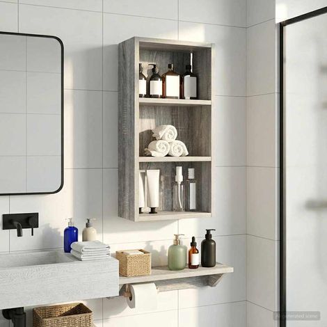 Armario de pared para baño Gris  30 x 16 x 62,5 cm