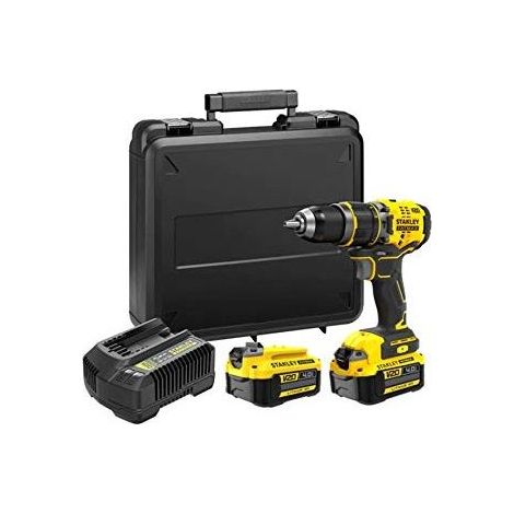 Stanley - 18V Akku-Schlagbohrschrauber, 2x 4,0 Ah Li-Ion Akku, Ladegerät SFMCD721M2K-QW