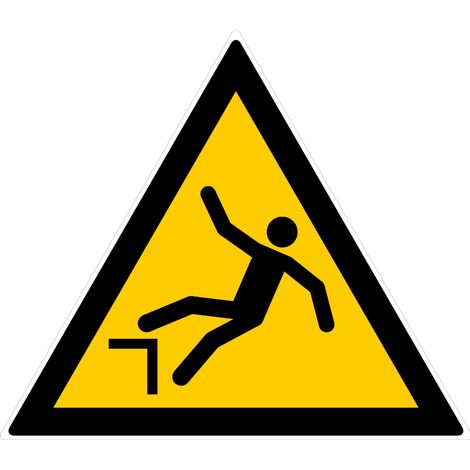 Panneau Danger chute avec dénivellation - Rigide Triangle 300mm - 4200248