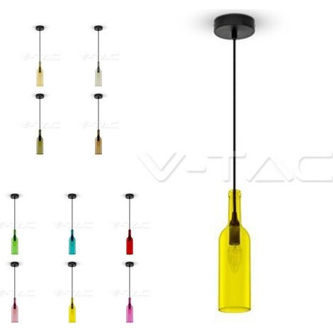 éclairage V-tac Led Chandelier Lampe Bouteille Pendante E14 Coloré Brun