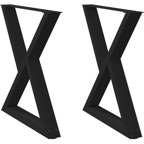 Maison Exclusive - Esstischbeine 2 Stück Schwarz 80x(72-73,3) cm