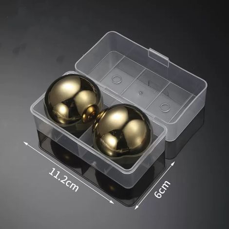 2 wiederverwendbare 55-mm-Eiskugelportionierer aus Edelstahl 304 mit Aufbewahrungsbox (gold) (1/5)
