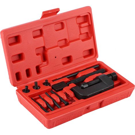 Kit d'outils de 13 pièces pour chaîne de moto : démonte-chaîne, coupe-chaîne, séparateur, riveteuse à maillons et riveteuse (1/5)