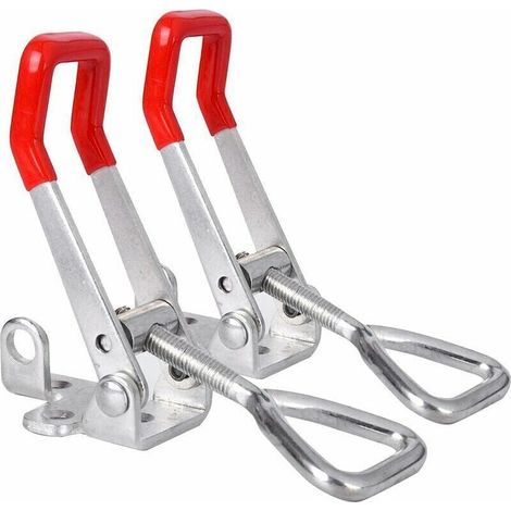 2pcs Toggle Clamps Metal Fixing Latch Clamps 4003, Quick Release Metal Holding Capacity Door Lock Hand Tool (1/4)