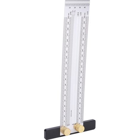 Règle architecturale à l'échelle, outil de traçage de lignes spécialisé pour le travail du bois de haute précision (règle de 200 mm sans stylo) (1/5)