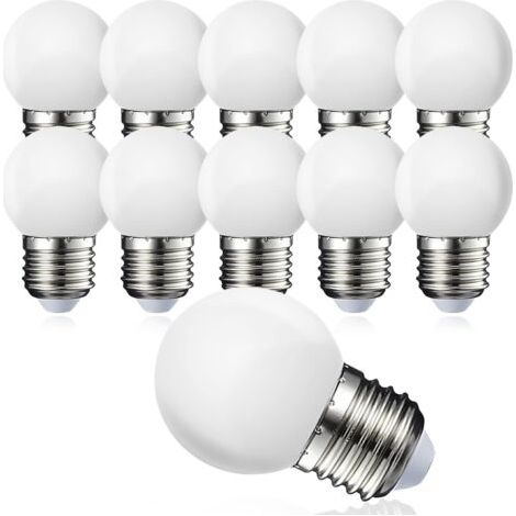 Pr Lot de 10 globe LED E27 G45 - Blanc chaud 3000 K - 5W G45 - Coque en polycarbonate mat - Intensité non variable [Classe énergétique G] (1/4)