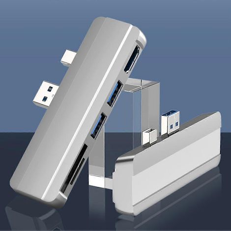 Une station d'accueil vers port USB 3.1, adaptateur répartiteur de lecteur de carte SD/TF compatible HDMI compatible avec Microsoft Surface Pro 4/5/6. (1/5)