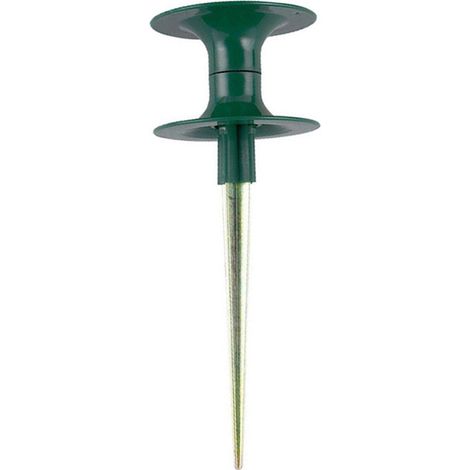 Estaca guía para manguera, estaca de metal resistente, verde oscuro, de rosca, para proteger plantas y flores. (1/5)