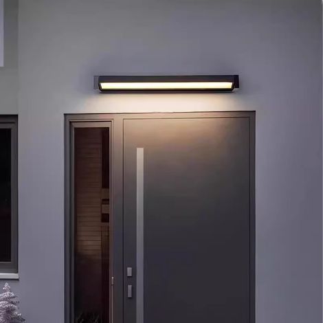 Lampe murale extérieure noire carrée 54cm 30W, réglable 350° grand modèle (1/3)