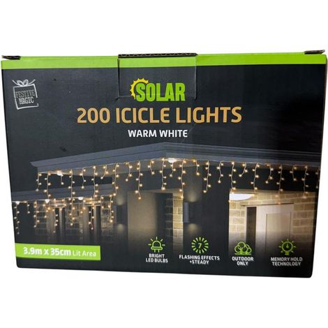 Guirlandes lumineuses solaires stalactites 200 W (1/4)