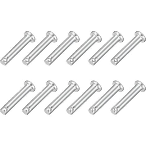 12pcs M4x20mm Goupilles à Trou Unique, Goupille de Verrouillage Acier Inoxydable 304, Goupilles à Tête Plate de Chape pour Verrou Remorque Réparation Fixation Mécanique Équipement (1/5)
