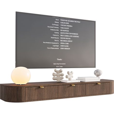 Selsey Coru Slim - TV-Hängeboard mit 3 Schubladen, Eichenholzoptik, 175 cm (1/5)