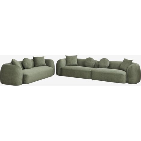 SKLUM Wohnzimmerset mit 2-teiligem Modulsofa und 3-Sitzer-Sofa in Coco Chenille                                   