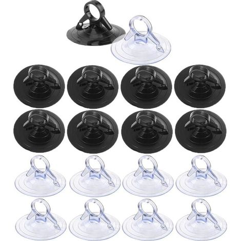 Ventouse 45 mm, 60 pièces, ventouses PVC transparentes, ventouses noires, ventouses plastiques sans crochets, ventouses pour salles de bain, fenêtres, pare-soleil de voiture (1/4)