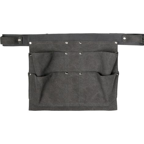 Tablier multi-poches gris 28x22cm pour électricien menuisier jardin, outil de travail (1/4)