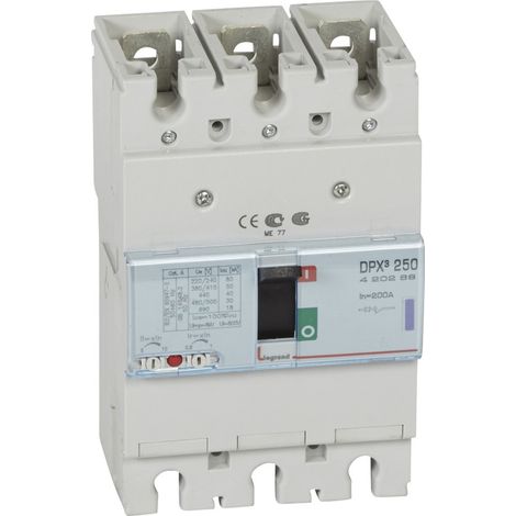 Disjoncteur magnétothermique Legrand DPX³ 250 3P 200A 50kA - LEG420268 (1/2)