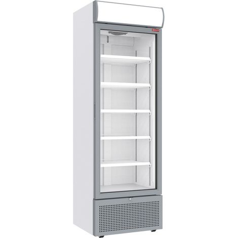 Vitrine ventilée positive 494 litres BLANCHE avec caisson lumineux - Diamond