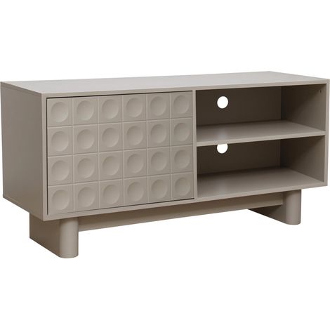 Meuble TV rectangulaire 1 porte L120 cm beige (1/5)