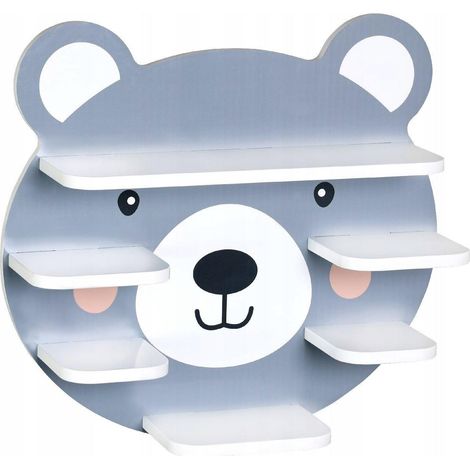 Kesper Mensola da muro animali grigia per bambini