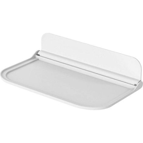 Schwebendes Wandregal, Wandhalterung, klappbare Ablagefläche, Hängeregal – 30 x 20 x 7,2 cm – Weiß (1/4)