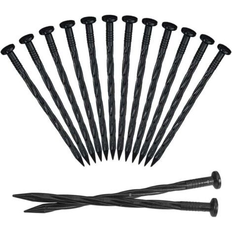 BUNTHAUS PA Tuteurs de bordure de pelouse, supports à tomates, 25 tuteurs de jardin en plastique, piquets de tente, tuteurs de jardin en spirale (pour les bordures de pavage) (1/4)