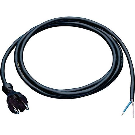 Câble de liaison H07RN-F 3 x 1,5 mm² 5 m avec fiche centrale noir pour l’intérieur/l'extérieur